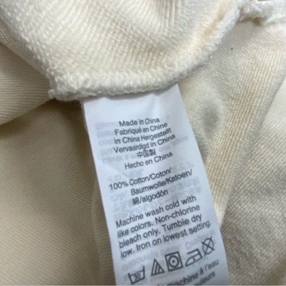 Madewell Lace-Up Oversize Sweatshirt. Cream Color. Size Small. - Picture 7 of 7